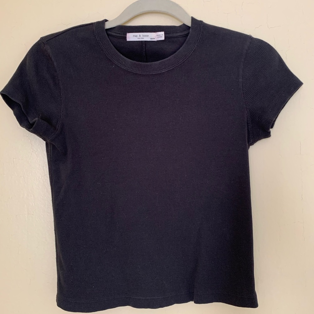 rag & bone Black Short Sleeve Tee